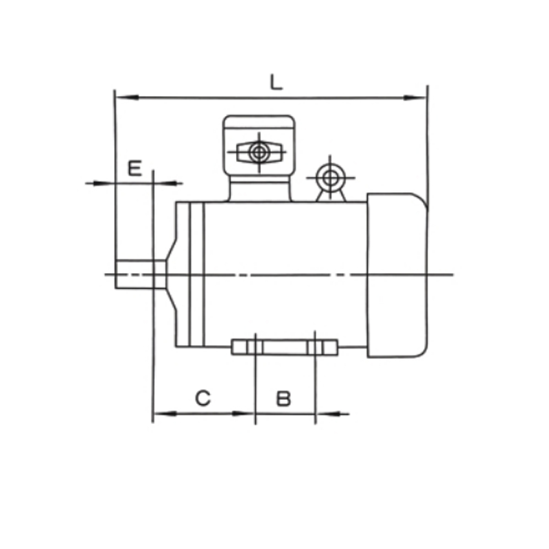 機(jī)座帶底腳、端蓋上無凸緣的電動機(jī)(B3)