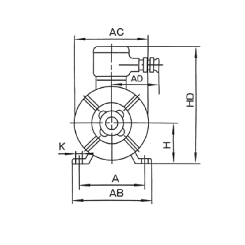機(jī)座帶底腳、端蓋上無(wú)凸緣的電動(dòng)機(jī)(B3)